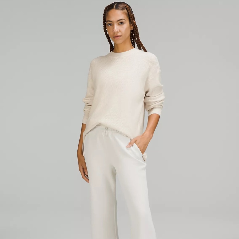 Lululemon Merino Wool-Blend Ribbed Crewneck Sweater size 8